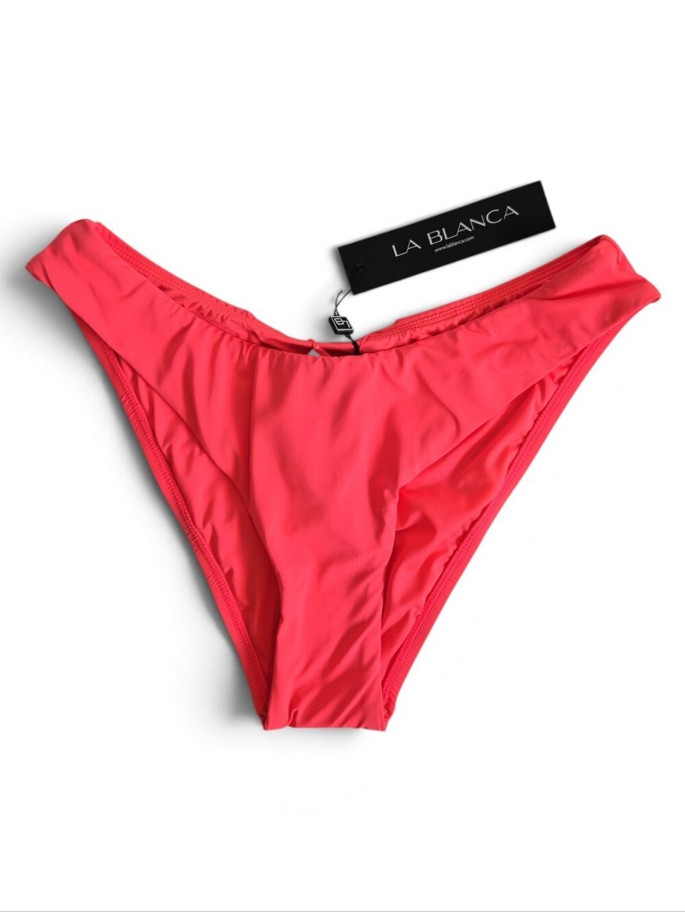 La Blanca 'Island Goddess' Scoop-Front Bikini Swimsuit Bottom, Coral Reef